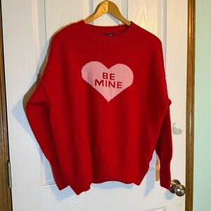 Vince Camuto Be Mine Sweetheart Valentine's Day Sweater Red Pink Small